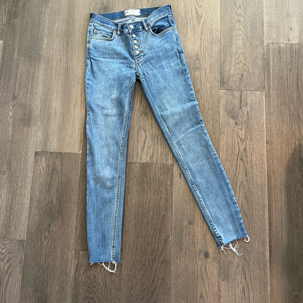Free People Raw Hem Skinny Jeans